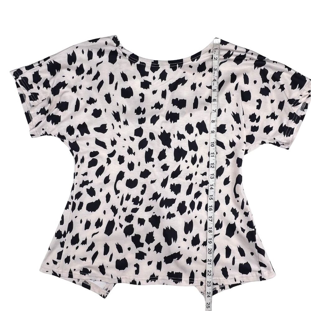 Womens Top S-2X Boutique Keyhole Back Twist Knot Tee Leopard Print Boho Blouse - Picture 4 of 16
